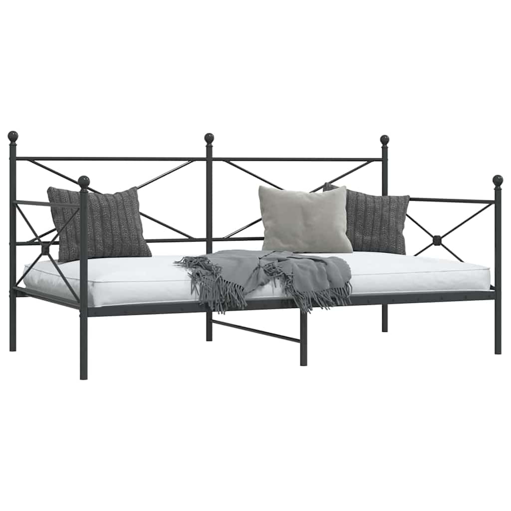 Dormeuse senza Materasso Nero 100x200 cm in Acciaio
