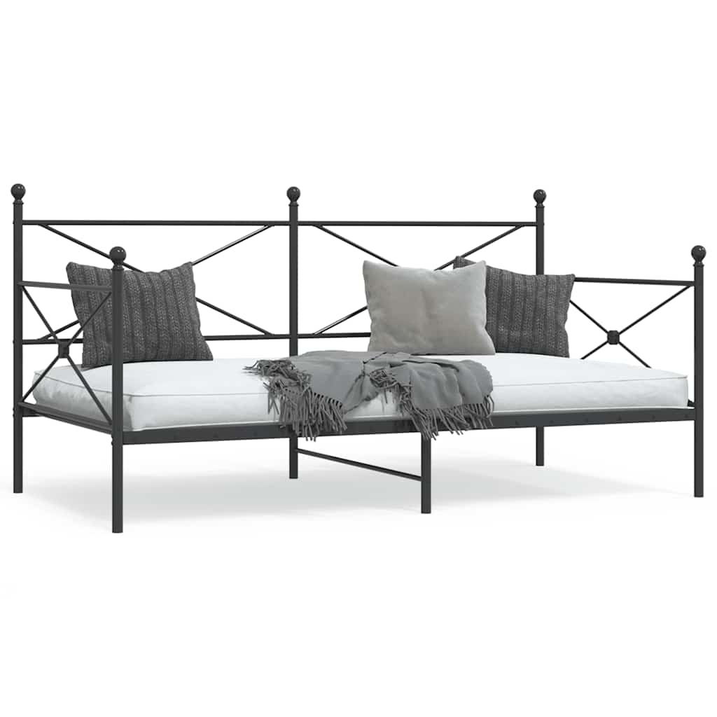 Dormeuse senza Materasso Nero 100x200 cm in Acciaio | homemem39