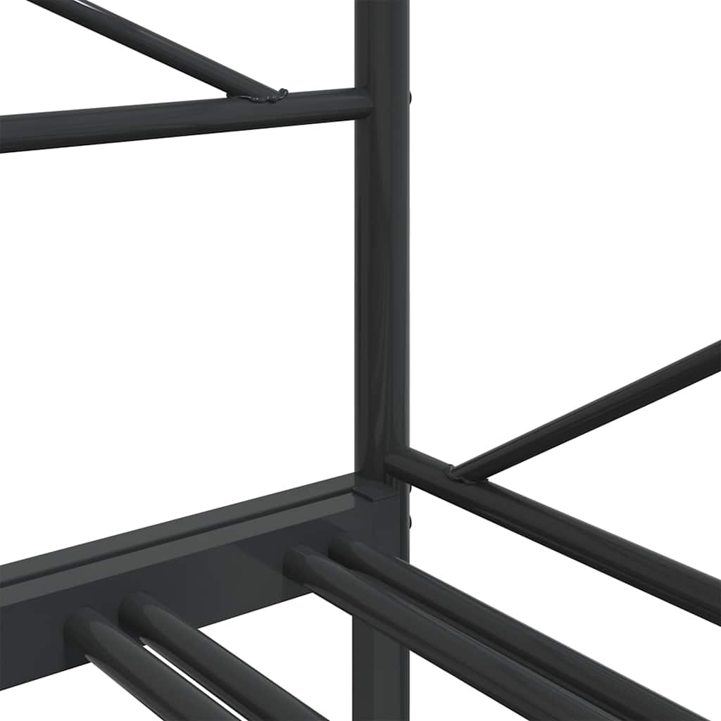 Divano Letto Estraibile senza Materasso Nero 75x190 cm Acciaio