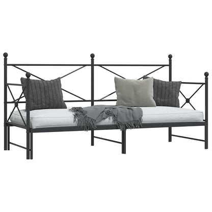Divano Letto Estraibile senza Materasso Nero 75x190 cm Acciaio | homemem39