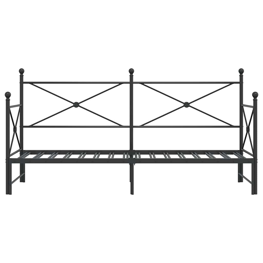 Divano Letto Estraibile senza Materasso Nero 75x190 cm Acciaio | homemem39