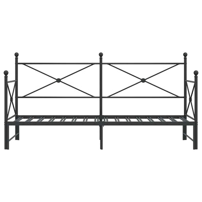 Divano Letto Estraibile senza Materasso Nero 75x190 cm Acciaio | homemem39
