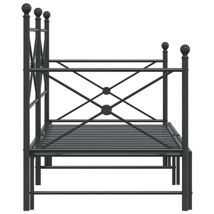 Divano Letto Estraibile senza Materasso Nero 75x190 cm Acciaio | homemem39