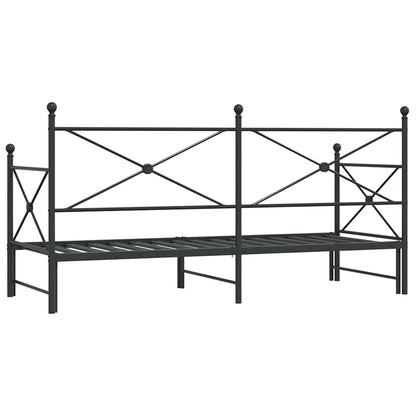 Divano Letto Estraibile senza Materasso Nero 75x190 cm Acciaio | homemem39