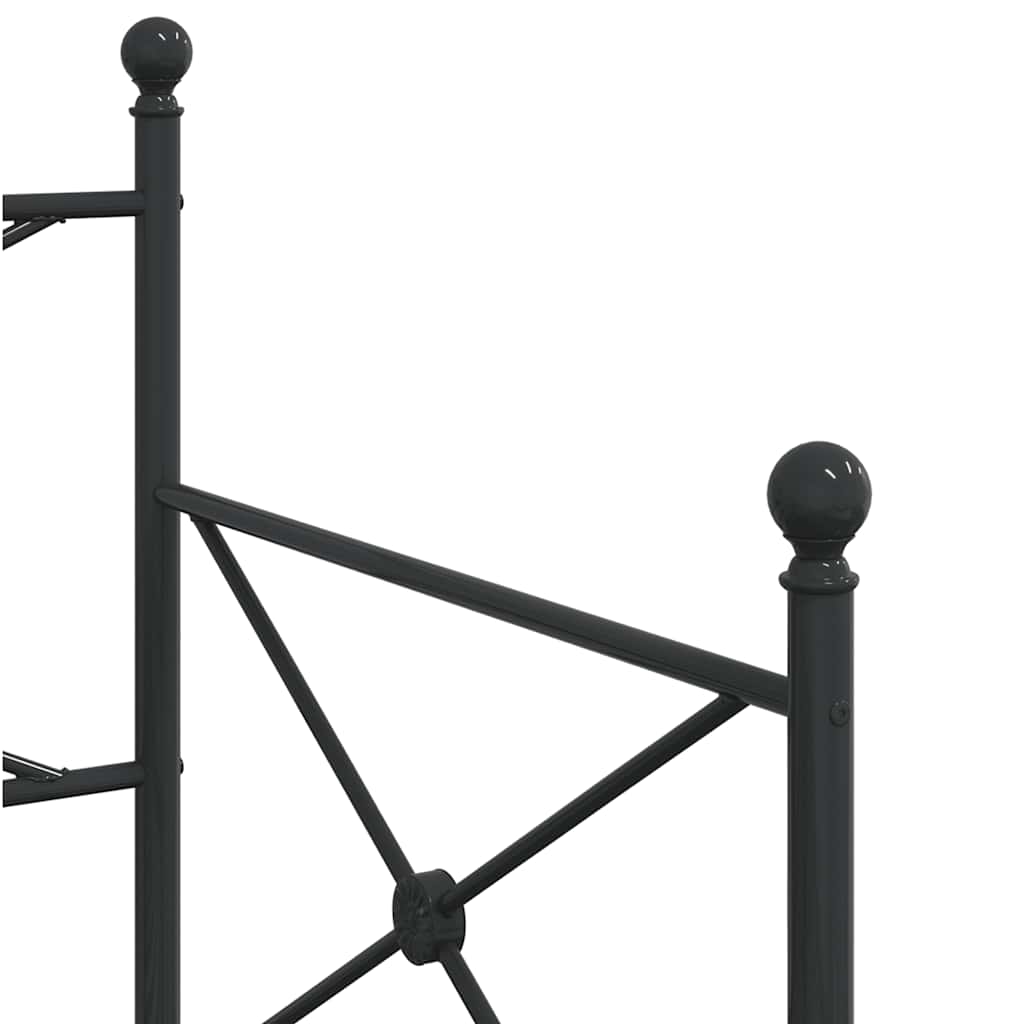 Divano Letto Estraibile senza Materasso Nero 75x190 cm Acciaio | homemem39