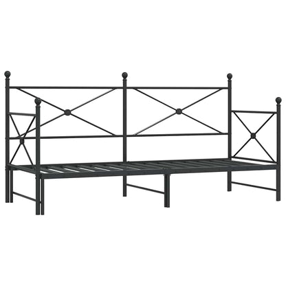 Divano Letto Estraibile senza Materasso Nero 80x200 cm Acciaio - homemem39