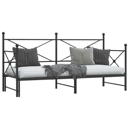 Divano Letto Estraibile senza Materasso Nero 80x200 cm Acciaio - homemem39