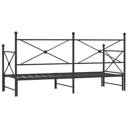 Divano Letto Estraibile senza Materasso Nero 80x200 cm Acciaio - homemem39