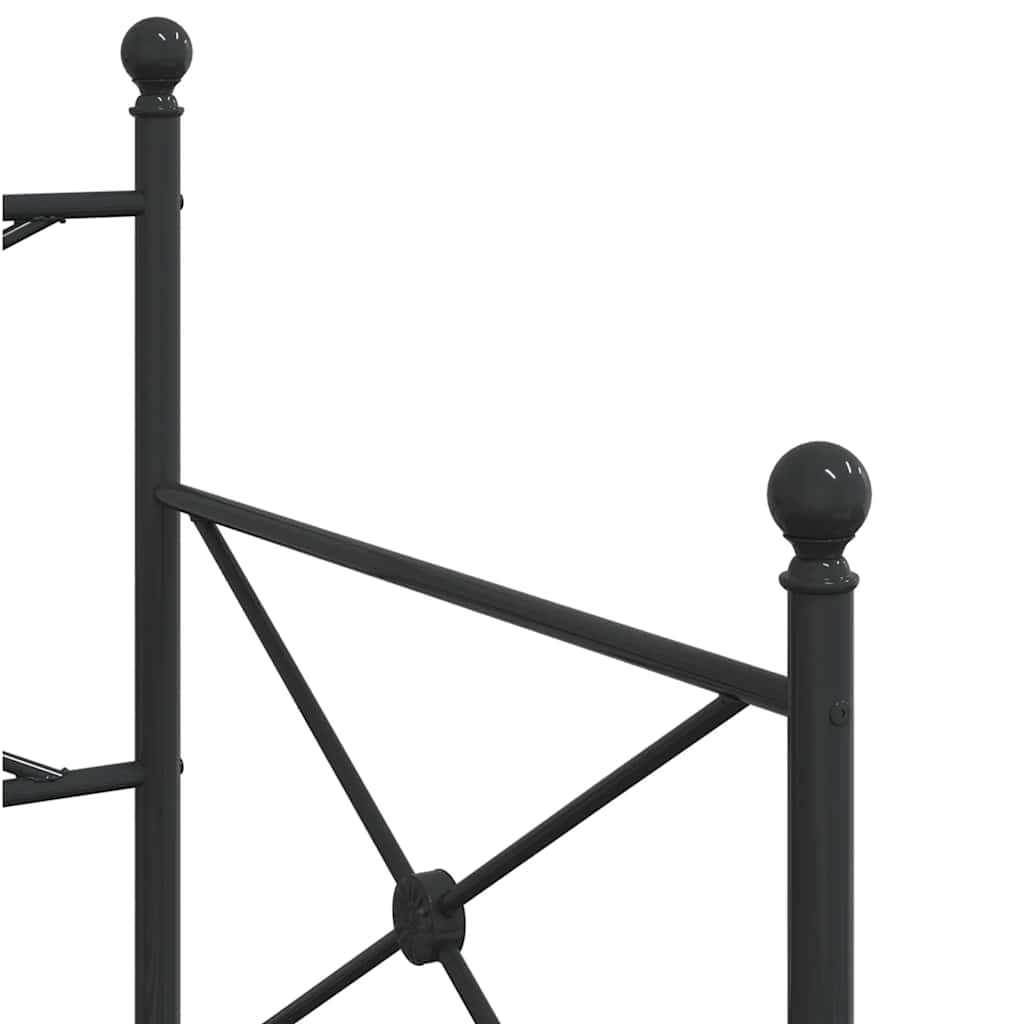 Divano Letto Estraibile senza Materasso Nero 80x200 cm Acciaio - homemem39