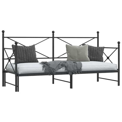 Divano Letto Estraibile senza Materasso Nero 90x190 cm Acciaio - homemem39