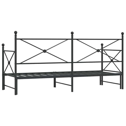 Divano Letto Estraibile senza Materasso Nero 90x190 cm Acciaio - homemem39