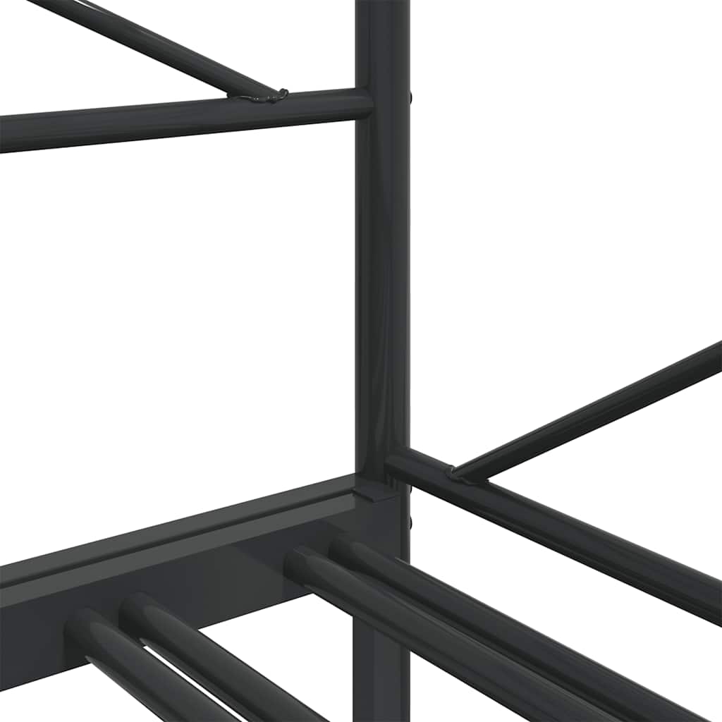 Divano Letto Estraibile senza Materasso Nero 90x200 cm Acciaio
