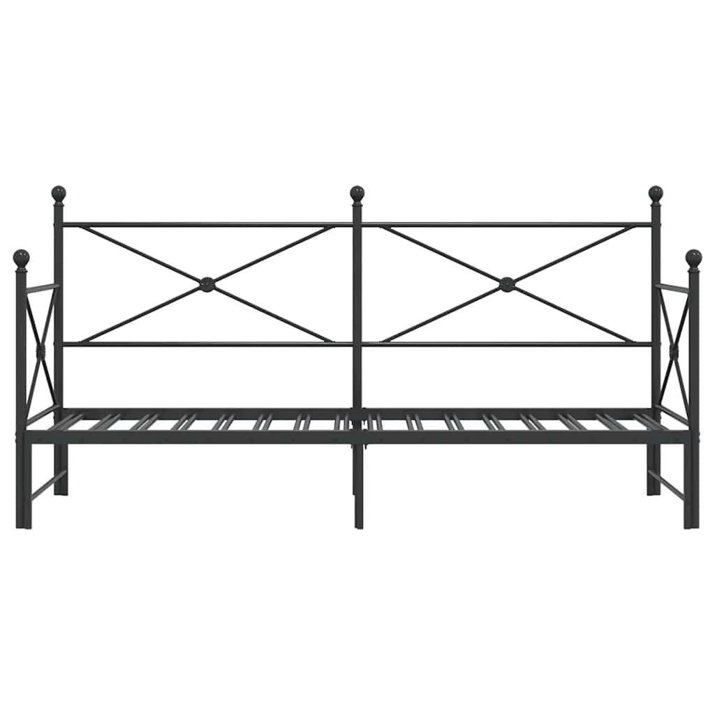 Divano Letto Estraibile senza Materasso Nero 90x200 cm Acciaio | homemem39