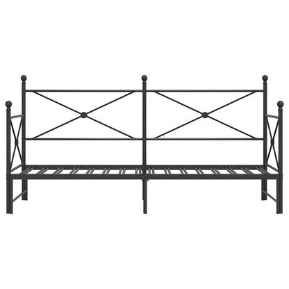 Divano Letto Estraibile senza Materasso Nero 90x200 cm Acciaio | homemem39