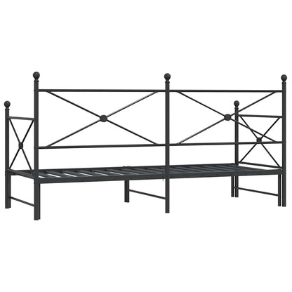 Divano Letto Estraibile senza Materasso Nero 90x200 cm Acciaio | homemem39