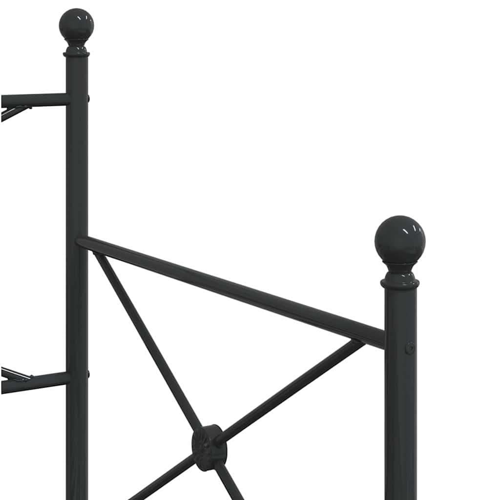 Divano Letto Estraibile senza Materasso Nero 90x200 cm Acciaio | homemem39