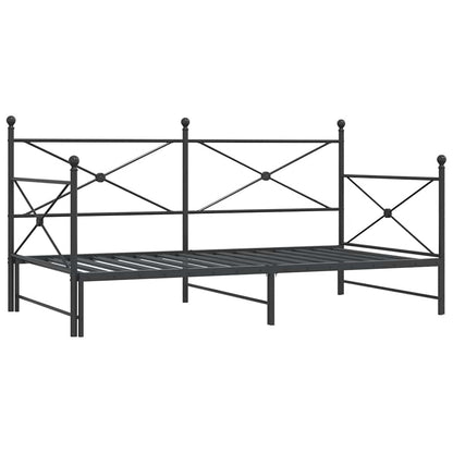 Divano Letto Estraibile senza Materasso Nero 100x200 cm Acciaio - homemem39