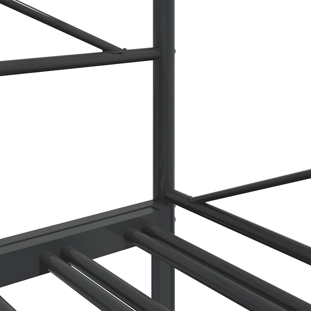 Divano Letto Estraibile senza Materasso Nero 100x200 cm Acciaio