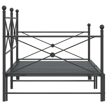 Divano Letto Estraibile senza Materasso Nero 100x200 cm Acciaio - homemem39