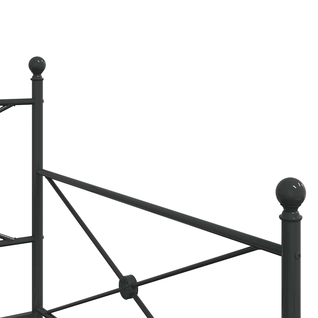 Divano Letto Estraibile senza Materasso Nero 100x200 cm Acciaio - homemem39