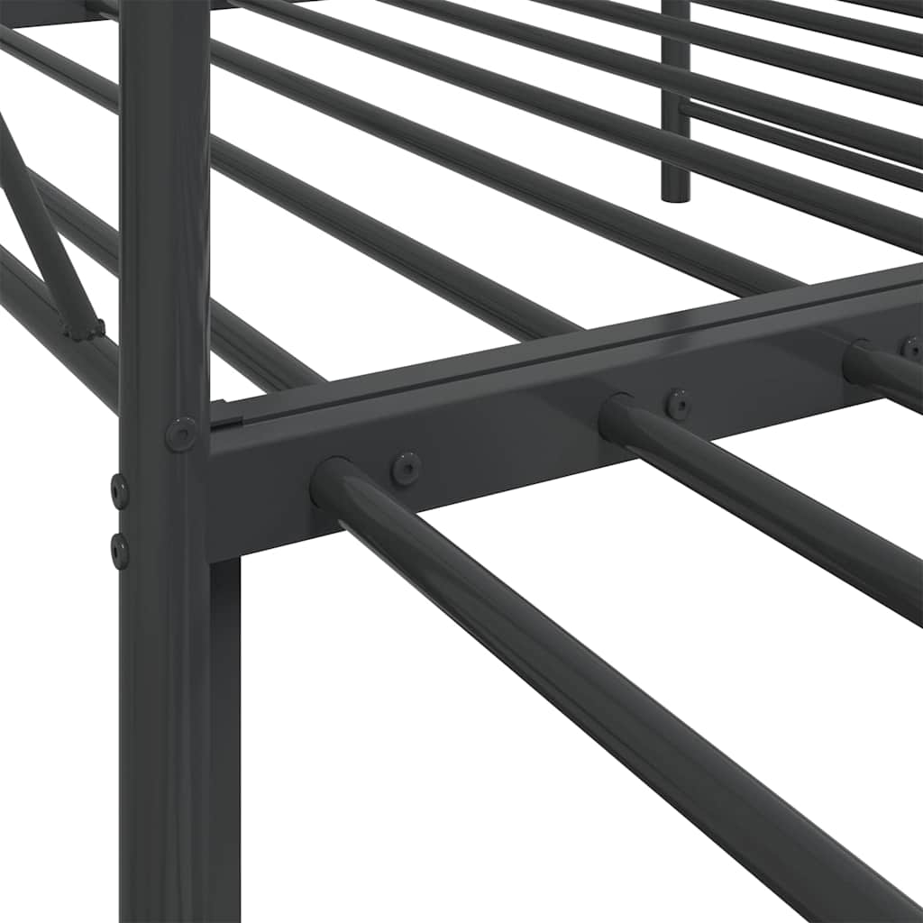 Divano Letto Estraibile senza Materasso Nero 100x200 cm Acciaio - homemem39