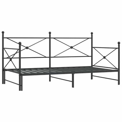 Divano Letto Estraibile senza Materasso Nero 107x203 cm Acciaio - homemem39