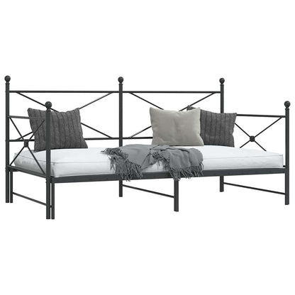 Divano Letto Estraibile senza Materasso Nero 107x203 cm Acciaio - homemem39