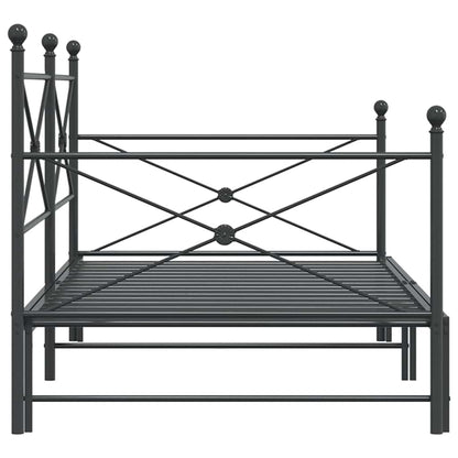 Divano Letto Estraibile senza Materasso Nero 107x203 cm Acciaio - homemem39