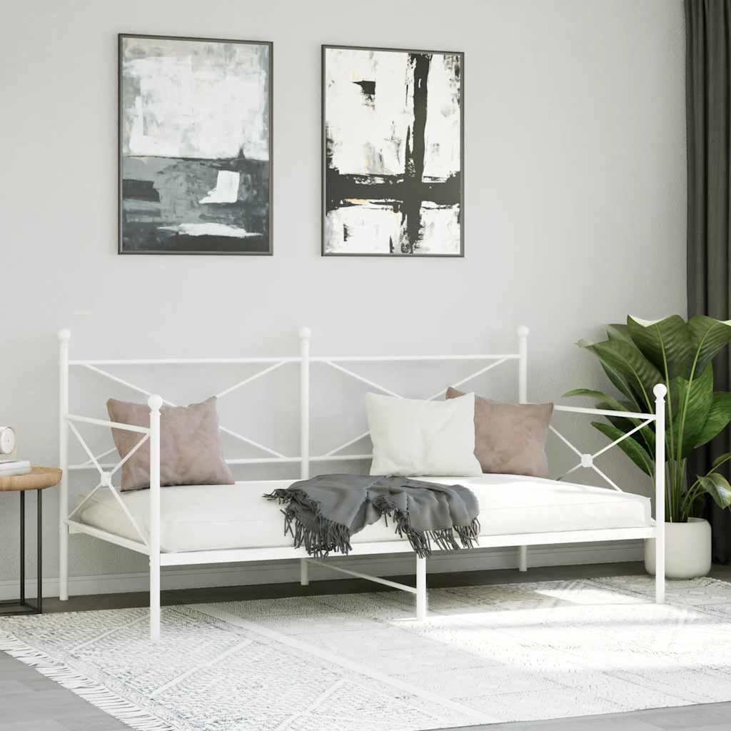 Dormeuse senza Materasso Bianco 107x203 cm in Acciaio | homemem39