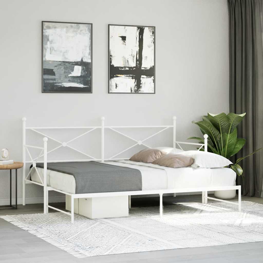 Divano Letto Estraibile senza Materasso Bianco 75x190cm Acciaio | homemem39