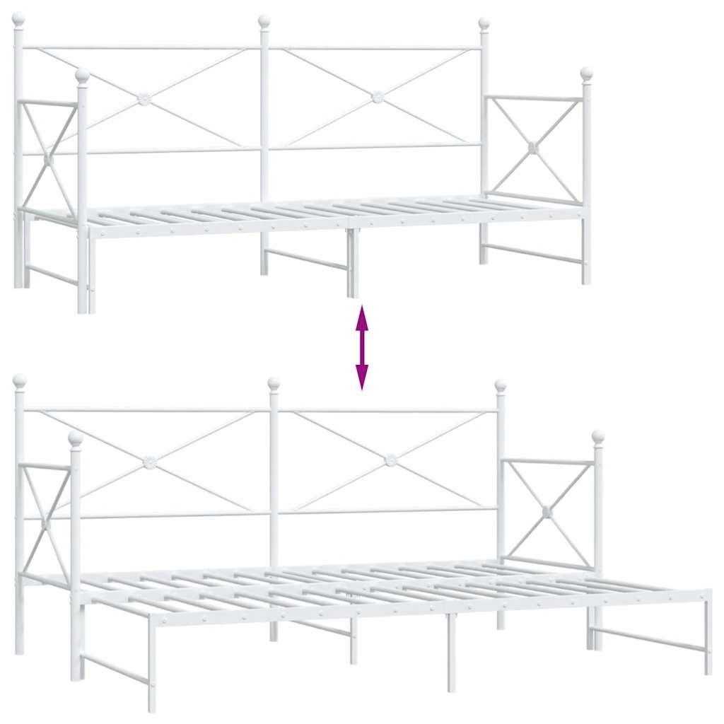 Divano Letto Estraibile senza Materasso Bianco 75x190cm Acciaio | homemem39