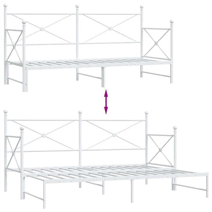 Divano Letto Estraibile senza Materasso Bianco 75x190cm Acciaio | homemem39