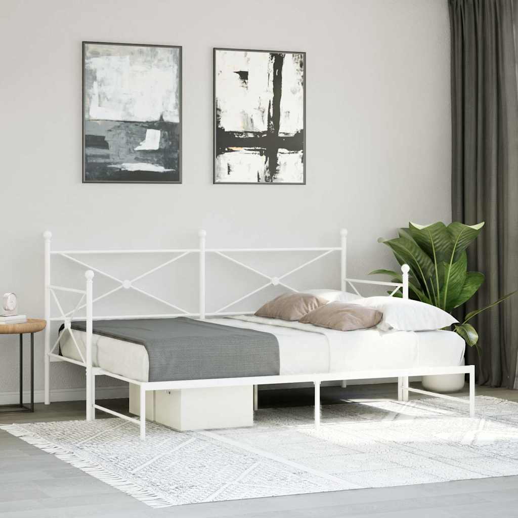 Divano Letto Estraibile senza Materasso Bianco 80x200cm Acciaio | homemem39