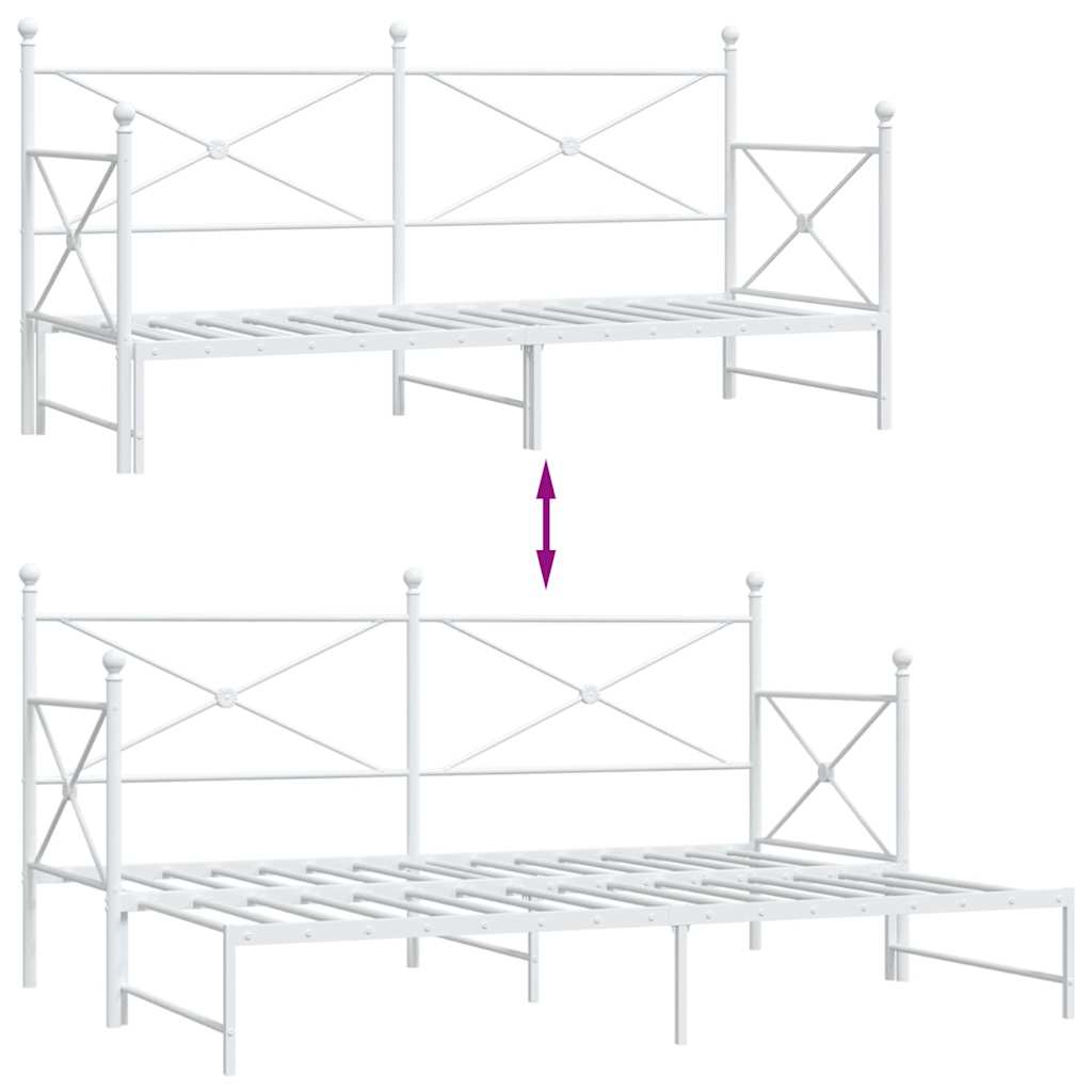 Divano Letto Estraibile senza Materasso Bianco 80x200cm Acciaio | homemem39