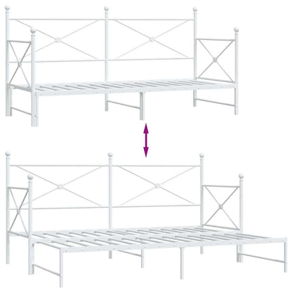 Divano Letto Estraibile senza Materasso Bianco 80x200cm Acciaio | homemem39