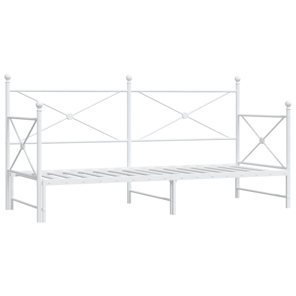 Divano Letto Estraibile senza Materasso Bianco 90x190cm Acciaio - homemem39