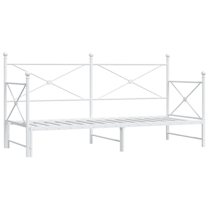 Divano Letto Estraibile senza Materasso Bianco 90x190cm Acciaio - homemem39