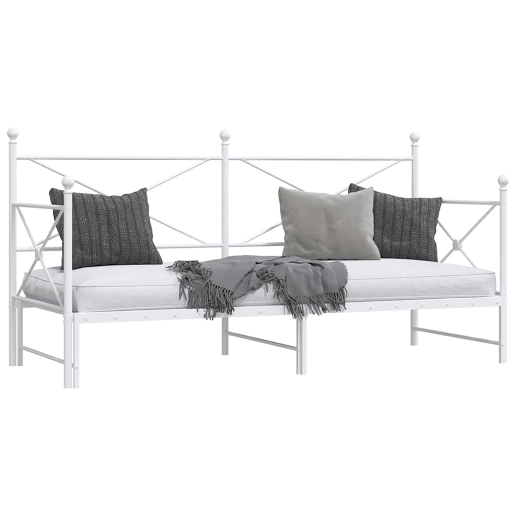 Divano Letto Estraibile senza Materasso Bianco 90x190cm Acciaio - homemem39