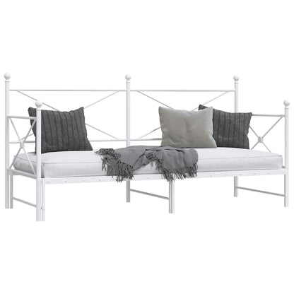 Divano Letto Estraibile senza Materasso Bianco 90x190cm Acciaio - homemem39