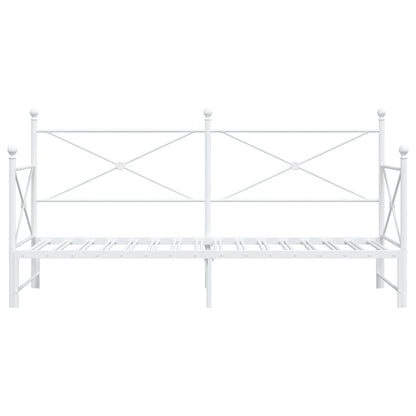 Divano Letto Estraibile senza Materasso Bianco 90x190cm Acciaio - homemem39