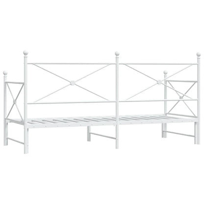 Divano Letto Estraibile senza Materasso Bianco 90x190cm Acciaio - homemem39