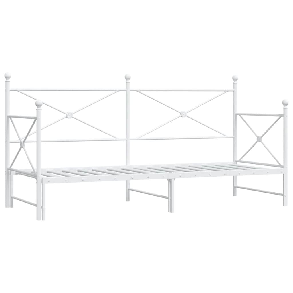 Divano Letto Estraibile senza Materasso Bianco 90x200cm Acciaio - homemem39