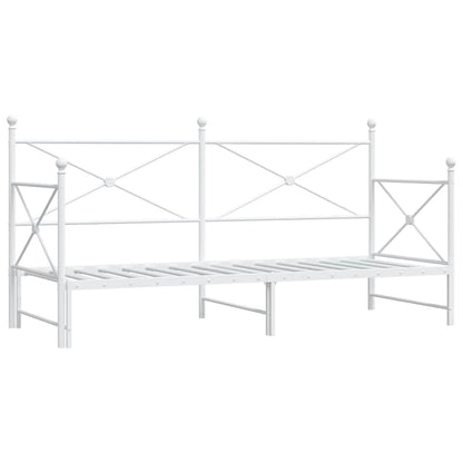 Divano Letto Estraibile senza Materasso Bianco 90x200cm Acciaio - homemem39