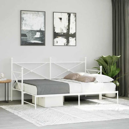 Divano Letto Estraibile senza Materasso Bianco 90x200cm Acciaio - homemem39