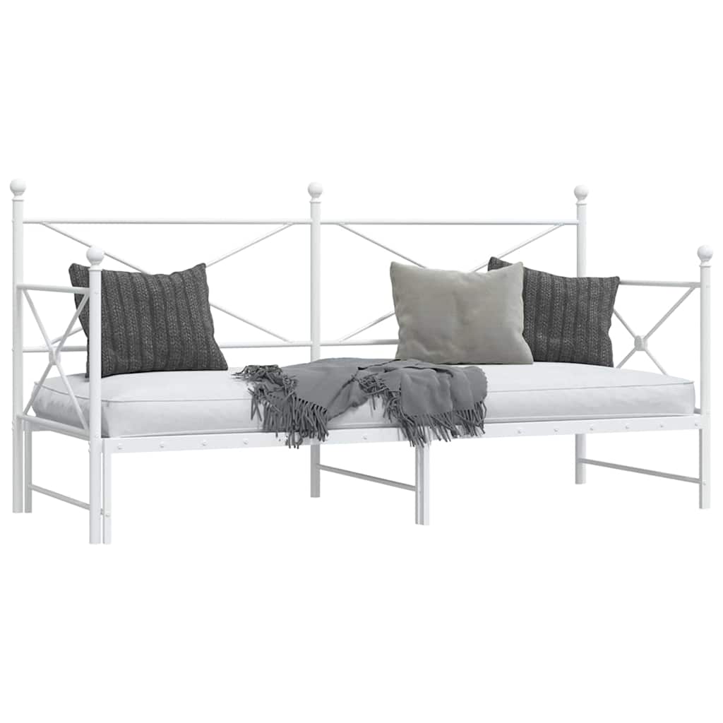 Divano Letto Estraibile senza Materasso Bianco 90x200cm Acciaio - homemem39