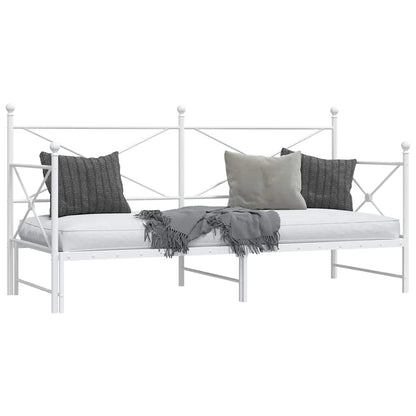 Divano Letto Estraibile senza Materasso Bianco 90x200cm Acciaio - homemem39