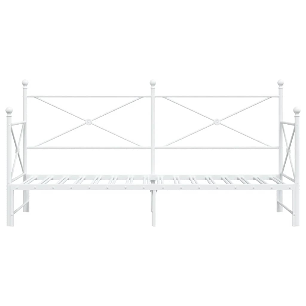 Divano Letto Estraibile senza Materasso Bianco 90x200cm Acciaio - homemem39