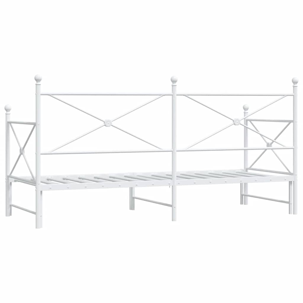 Divano Letto Estraibile senza Materasso Bianco 90x200cm Acciaio - homemem39