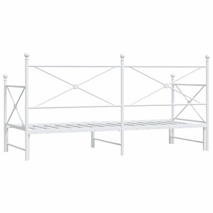 Divano Letto Estraibile senza Materasso Bianco 90x200cm Acciaio - homemem39