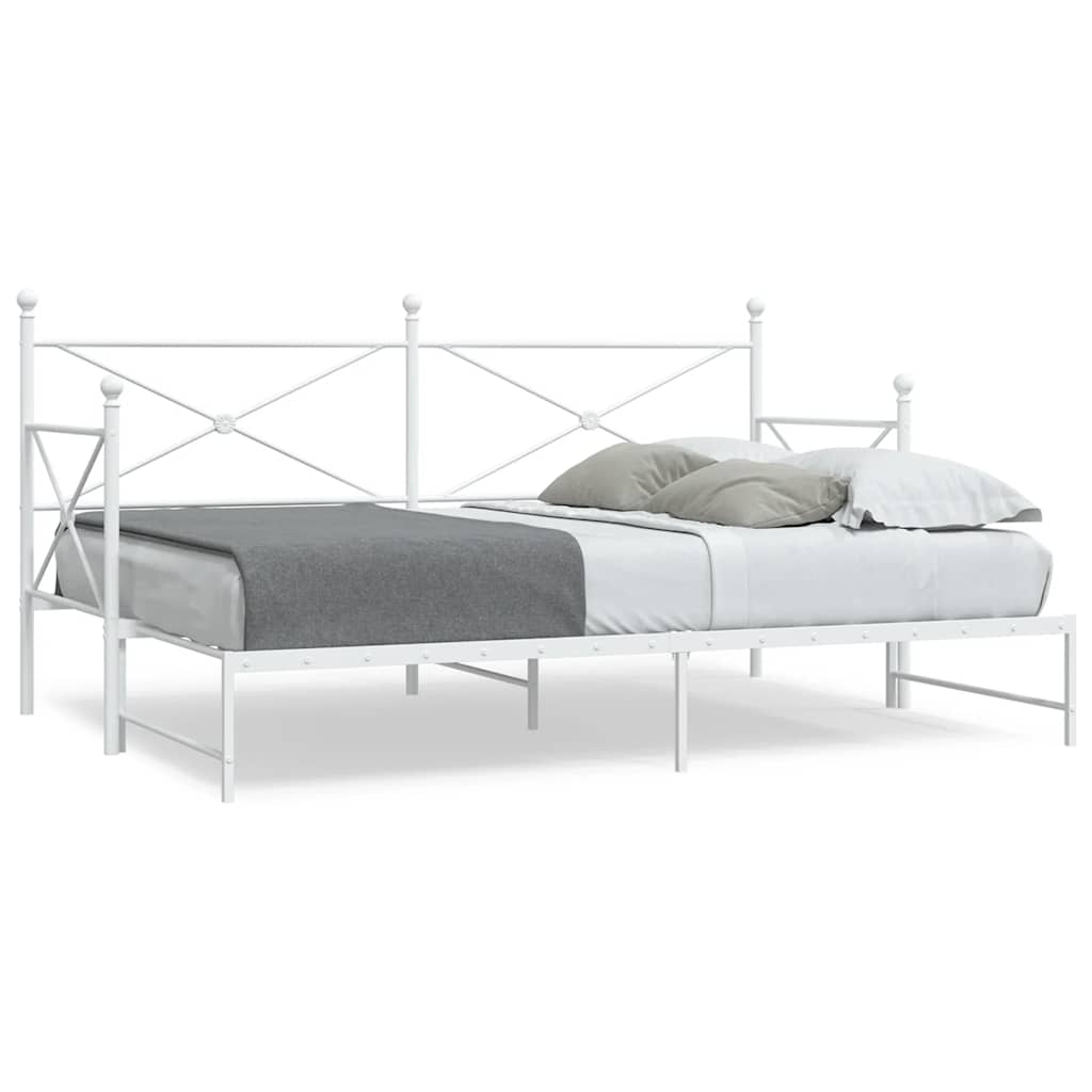 Divano Letto Estraibile senza Materasso Bianco 90x200cm Acciaio - homemem39